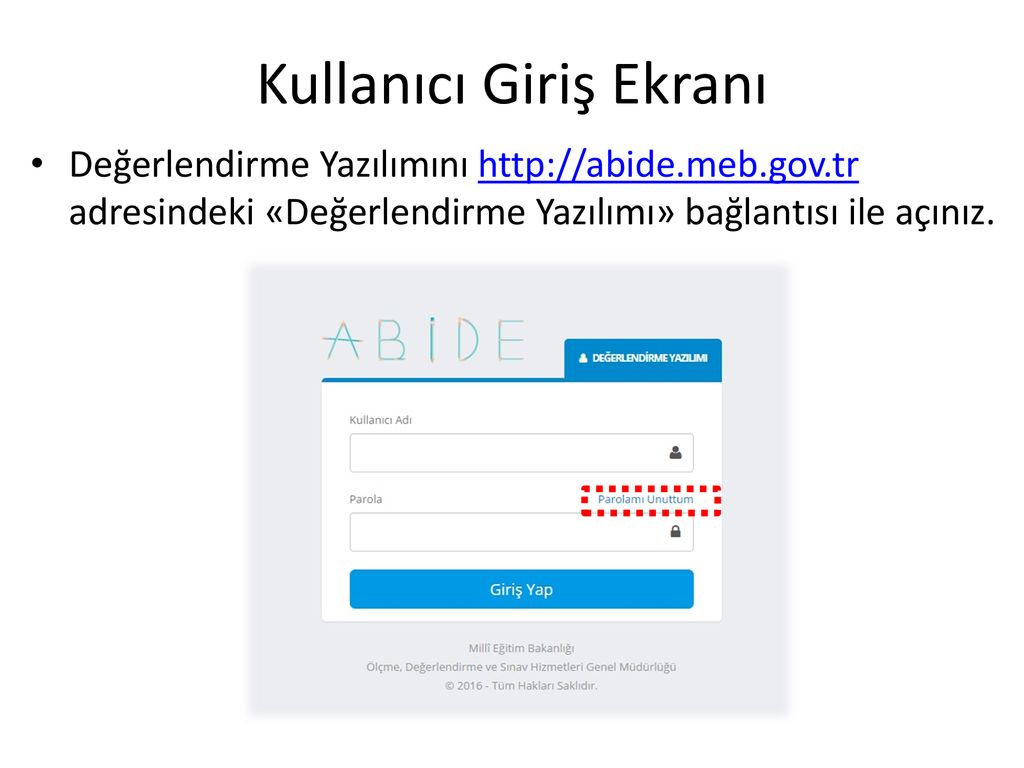 DEĞERLENDİRME YAZILIMI ppt indir